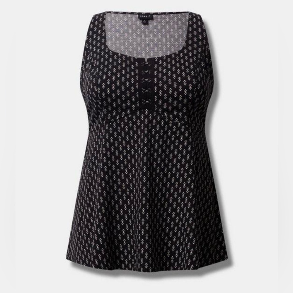 Torrid Black and Gray Patterned Blouse